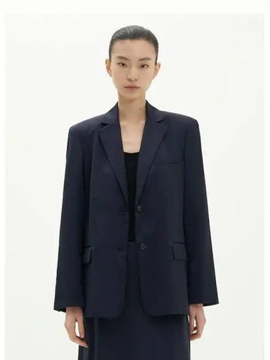 Women s Crush Satin Oversized Blazer Nocturne Navy Domestic Product GM0024062063419 - THEORY - BALAAN 1