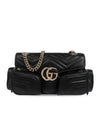 GG Marmont Small Multi Pocket Leather Shoulder Bag Black - GUCCI - BALAAN 2