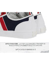 Diagonal Striped Canvas Low-Top Sneakers Navy White - THOM BROWNE - BALAAN 8