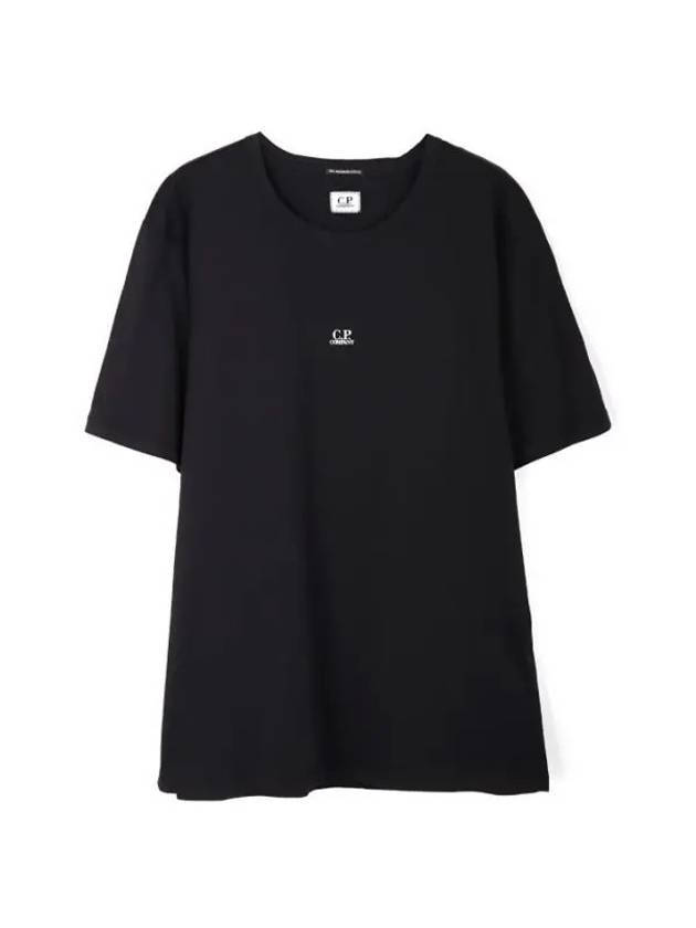 70/2 Mercerized Jersey Logo Short Sleeve T-Shirt Black - CP COMPANY - BALAAN 1