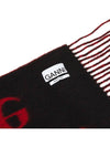 Fringe Wool Scarf Red Black - GANNI - BALAAN 8