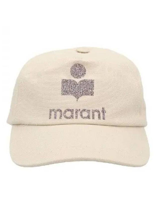 Tyron Glitter Logo Ball Cap Beige - ISABEL MARANT - BALAAN 1