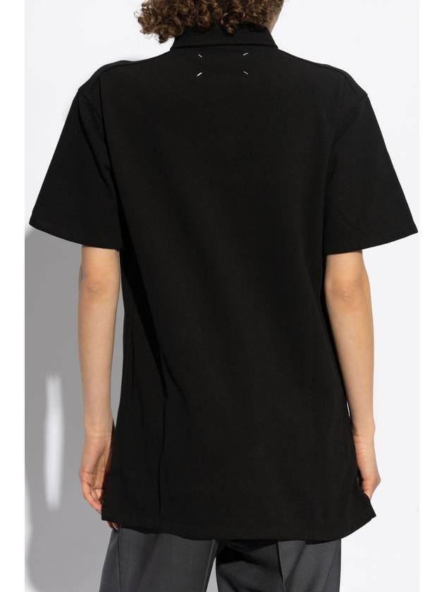 Maison Margiela Cotton Polo, Women's, Black - MAISON MARGIELA - BALAAN 4