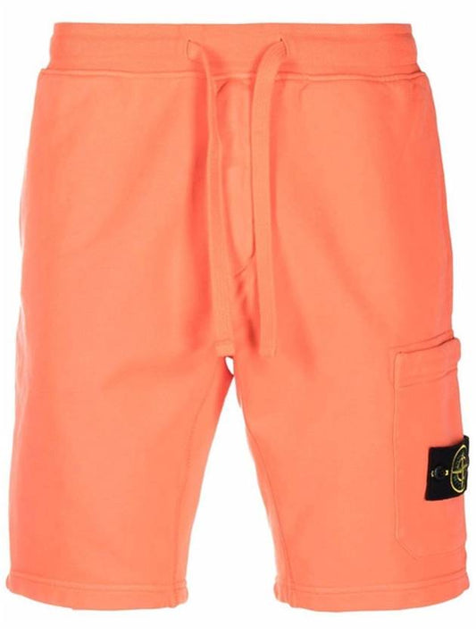 Waffen Patch  Fleece Bermuda Shorts Orange - STONE ISLAND - BALAAN 2