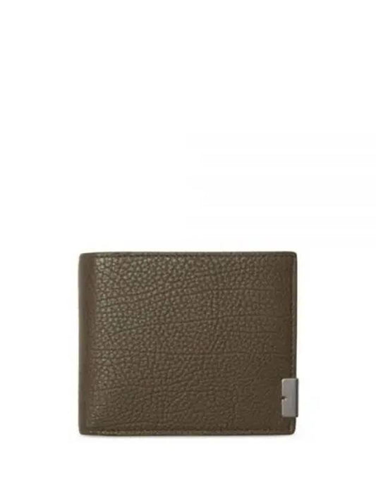 B Cut Leather Half Wallet Brown - BURBERRY - BALAAN 2