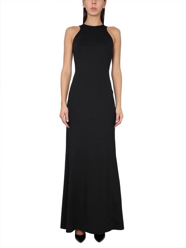 Navarra Racerback Halterneck Jersey Sleeveless Long Dress Black - MAX MARA - BALAAN 2