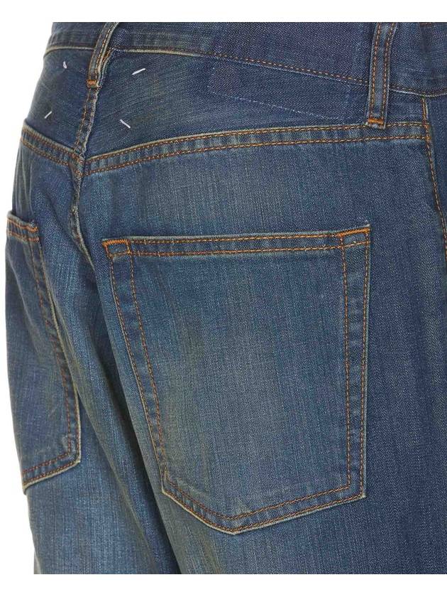 Faded Effect Cotton Straight Jeans Blue - MAISON MARGIELA - BALAAN 4