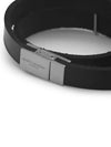 Opyum Double Wrap Leather Bracelet Black - SAINT LAURENT - BALAAN 4