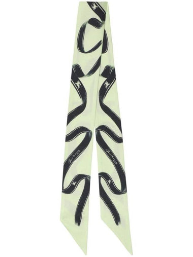 Skinny Ribbon Silk Scarf Mint - BURBERRY - BALAAN 1