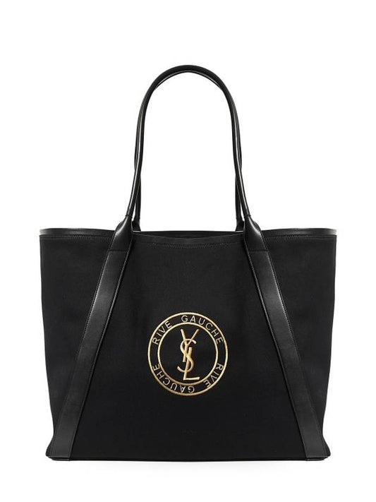 Black Gold Canvas Cassandra Rive Gauche Emblem Tote Bag 780096 FAC3I 1075 - SAINT LAURENT - BALAAN 2