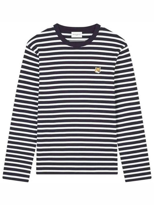 Fox Head Patch Regular Marin Long Sleeve T Shirt Navy Stripes - MAISON KITSUNE - BALAAN 2