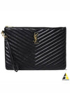 Gold Monogram Matelasse Clutch Bag Black - SAINT LAURENT - BALAAN 2