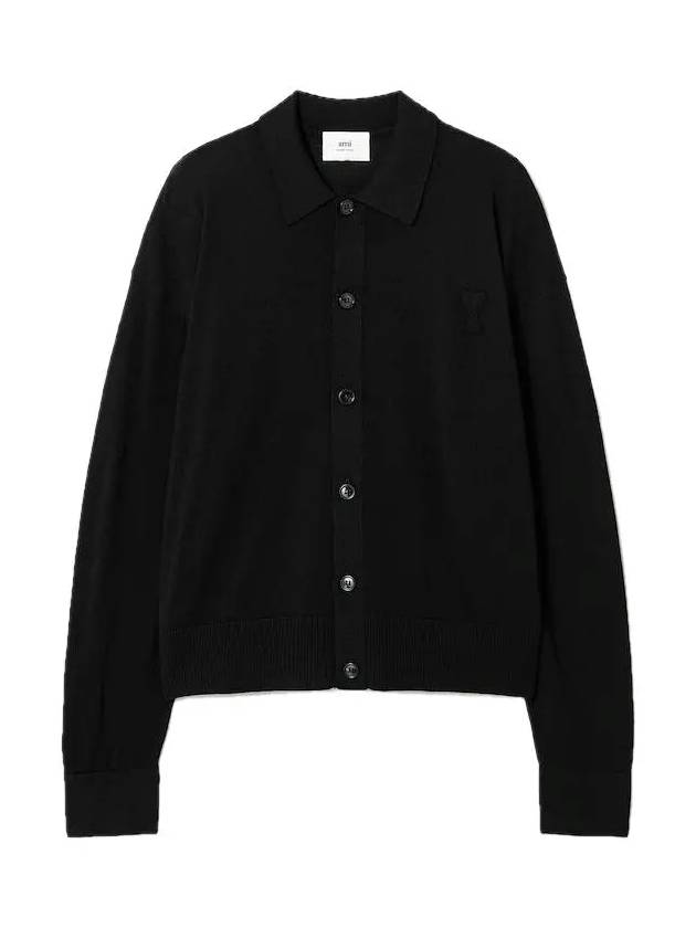 De Coeur Logo Wool Cardigan Black - AMI - BALAAN 2