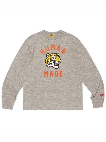 Human Made Tiger Graphic Gray Long Sleeve T Shirt HM27CS013 - HUMAN MADE - BALAAN 1