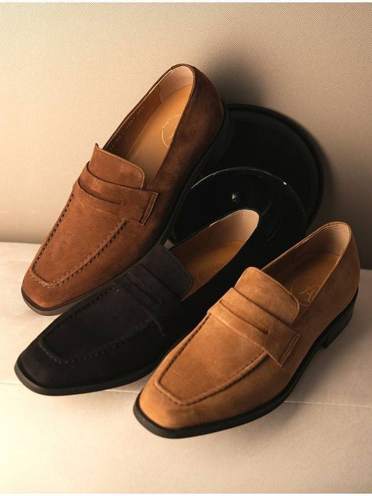 3 types of Eaton suede penny loafers men’s handmade shoes - FLAP'F - BALAAN 1