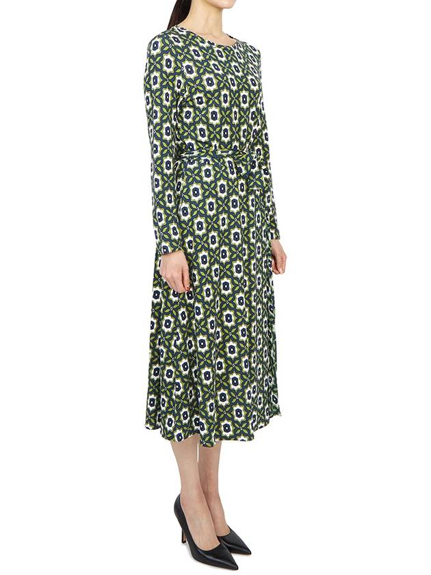 Pedina all over motif midi dress green - MAX MARA - BALAAN 7