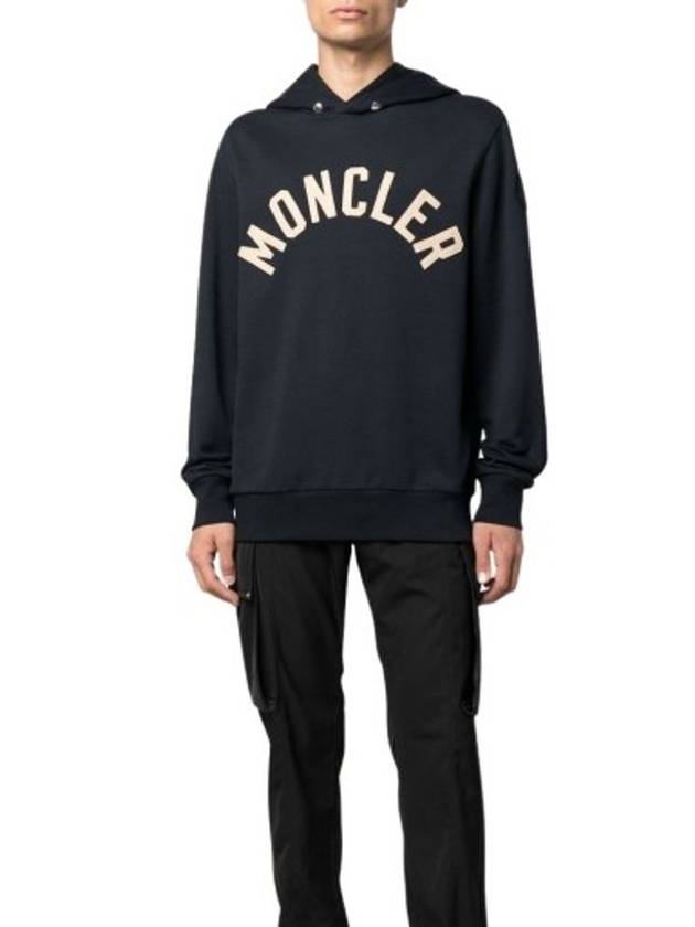 Logo Hoodie Night Blue - MONCLER - BALAAN 3