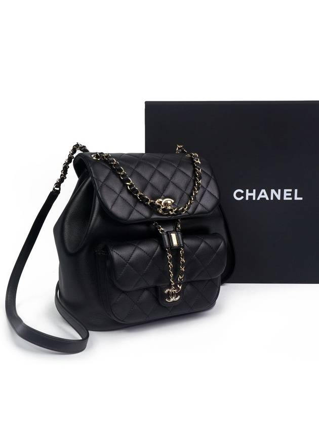 Backpack Calfskin Gold Metal Black - CHANEL - BALAAN 2