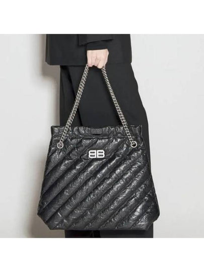 Medium Crush Quilted Tote Bag Black - BALENCIAGA - BALAAN 2