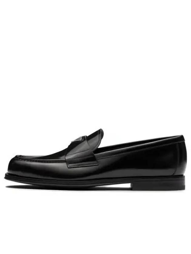 Brushed Leather Loafers Black - PRADA - BALAAN 2