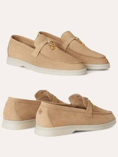 Women s Loafers Summer Charms Work Suede Sand Brown - LORO PIANA - BALAAN 1