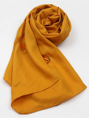 Silk Women Scarf Horse Stole Muffler Orange - HERMES - BALAAN 1