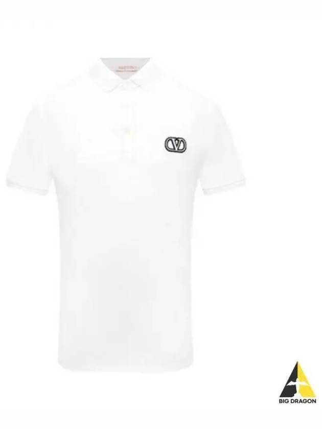 Logo Polo Short Sleeve White 2V3MH01K 954 - VALENTINO - BALAAN 1