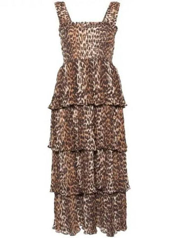 Leopard print sleeveless dress 271712 - GANNI - BALAAN 1