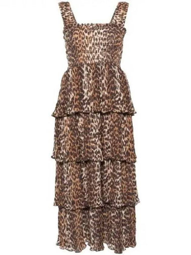 Leopard print sleeveless dress 270275 - GANNI - BALAAN 1