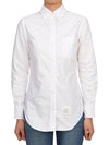 Button Down Cotton Oxford Long Sleeve Shirt White - THOM BROWNE - BALAAN 3