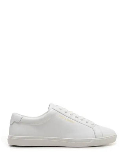 Men's Andy Leather Low Top Sneakers White - SAINT LAURENT - BALAAN 2