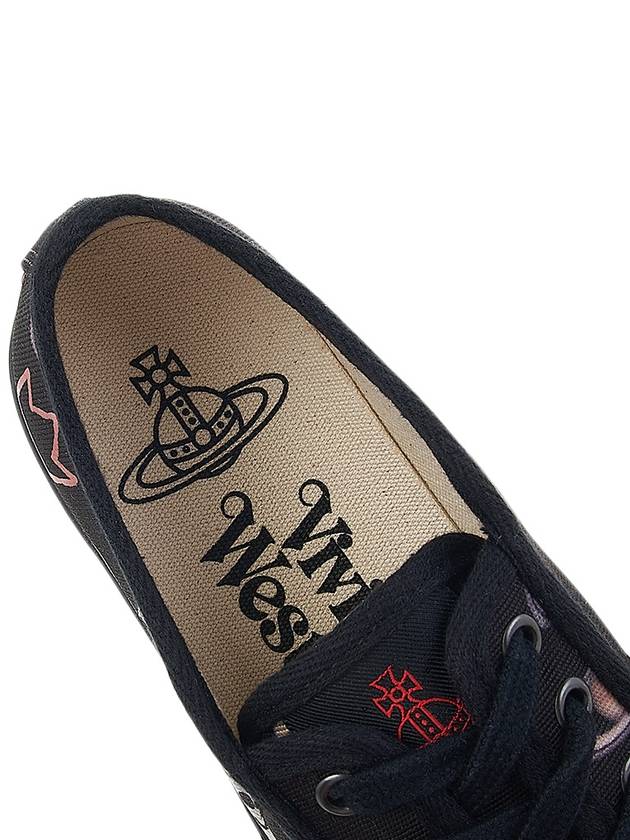 Planet Logo Print Low Top Sneakers Black - VIVIENNE WESTWOOD - BALAAN 8