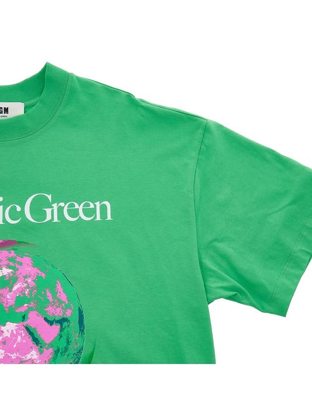 Fantastic Green Sustainable Cotton Short Sleeve T-Shirt Green - MSGM - BALAAN 5