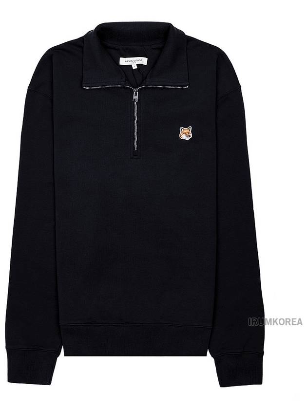 Fox Head Patch Half Zipper Sweatshirt Black - MAISON KITSUNE - BALAAN 10