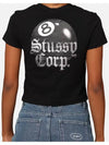 AU Australia 8BALL CORP Slim Fit Crop T Shirt ST1M0278 Black WOMENS AU12 - STUSSY - BALAAN 5