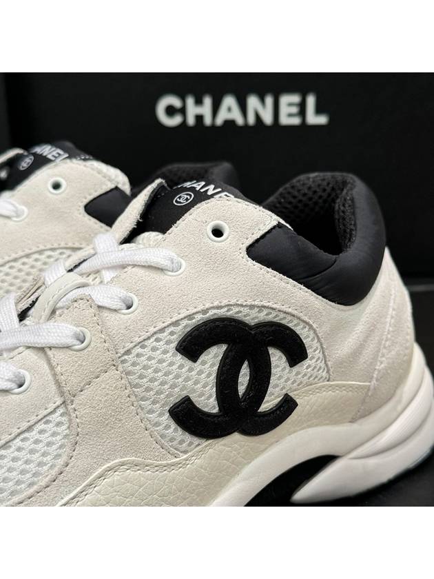 Men's Cruise Sneakers Ivory Mesh Calfskin - CHANEL - BALAAN 6