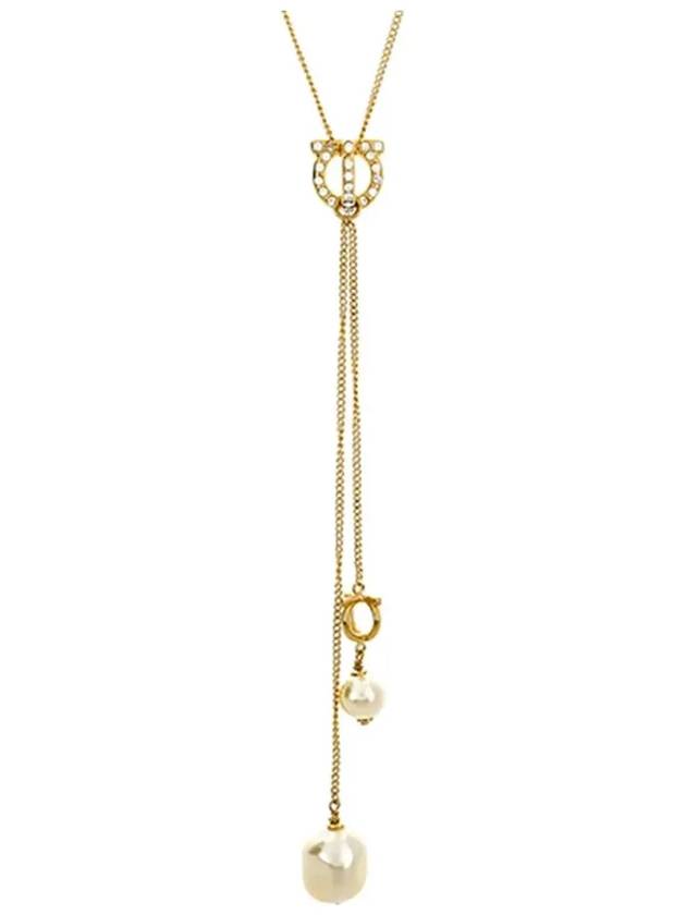 Gancini Pendant Pearl Necklace Gold - SALVATORE FERRAGAMO - BALAAN 4