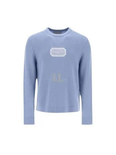 Couture Embroidered Cashmere Jersey Knit Top Blue - DIOR - BALAAN 2