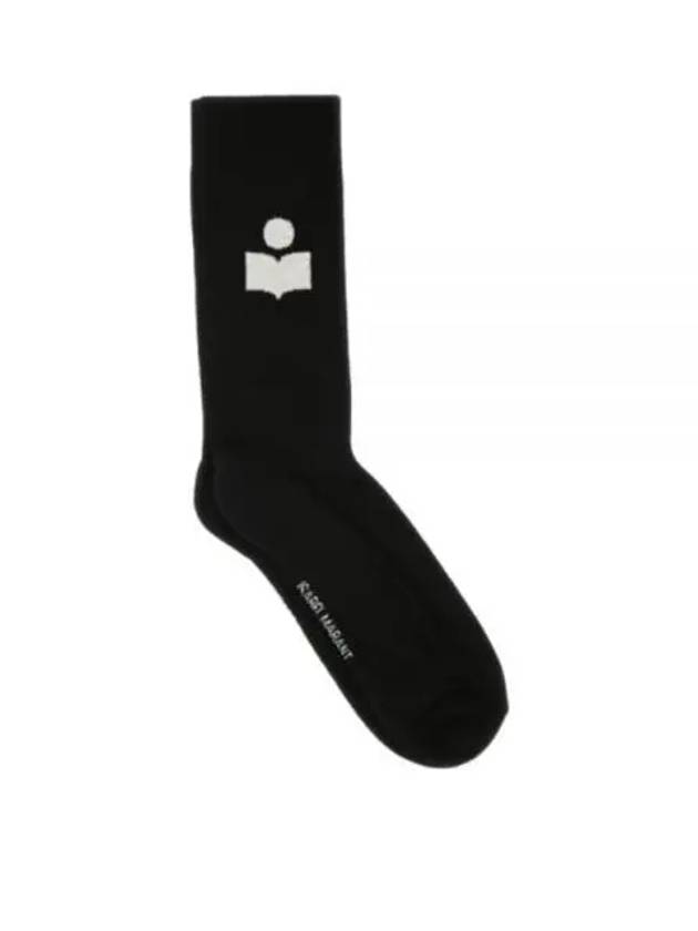 Embroidered Logo Socks Black - ISABEL MARANT - BALAAN 2