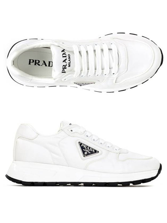 Triangle Logo Re-nylon Low Top Sneakers White - PRADA - BALAAN 1