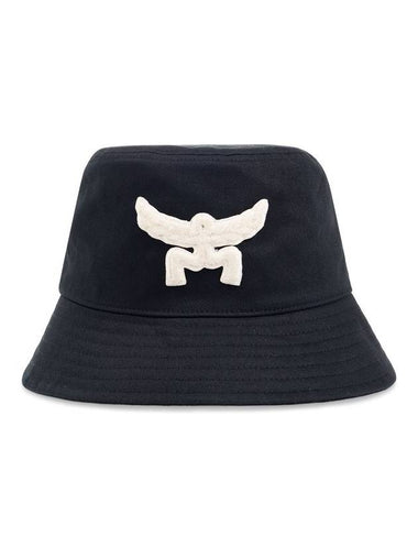 Cotton Twill Essentials Logo Bucket Hat Navy - MCM - BALAAN 1