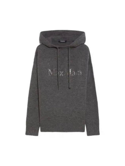 Logo Hooded Wool Knit Top Grey - S MAX MARA - BALAAN 2