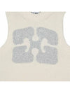 Graphic Wool Mix Vest Knit Top Egret - GANNI - BALAAN 5