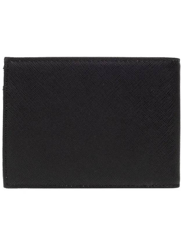 Logo Detail Leather Half Wallet Black - EMPORIO ARMANI - BALAAN 4
