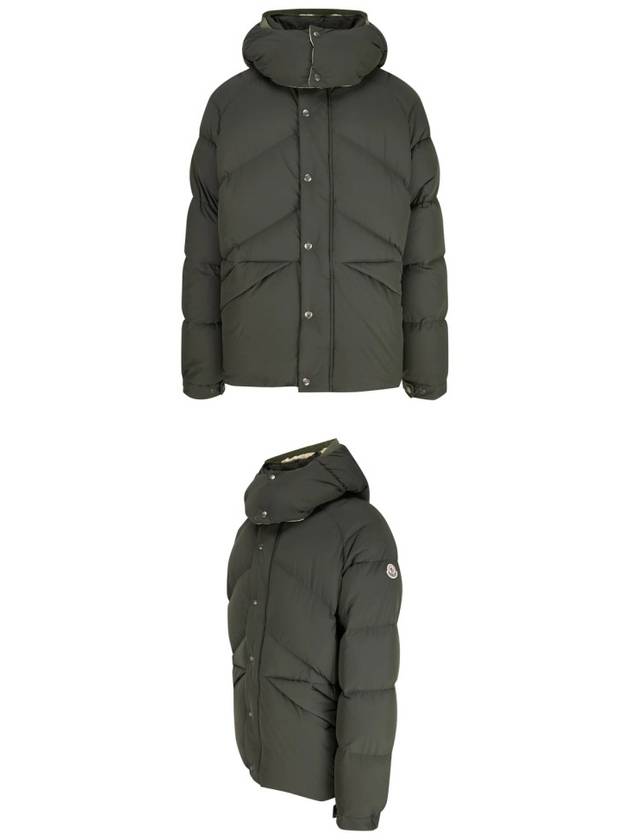 1A00132 53859 829 LAVAINE Logo Patch Down Hooded Padding Dark Khaki Men’s Jacket TJ - MONCLER - BALAAN 4