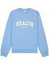 Health Print Crew Neck Cotton Long Sleeve T-shirt Light Blue - SPORTY & RICH - BALAAN 1