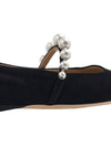 Women s Ade Suede Flat Shoes SZR BLACK WHITE - JIMMY CHOO - BALAAN 10