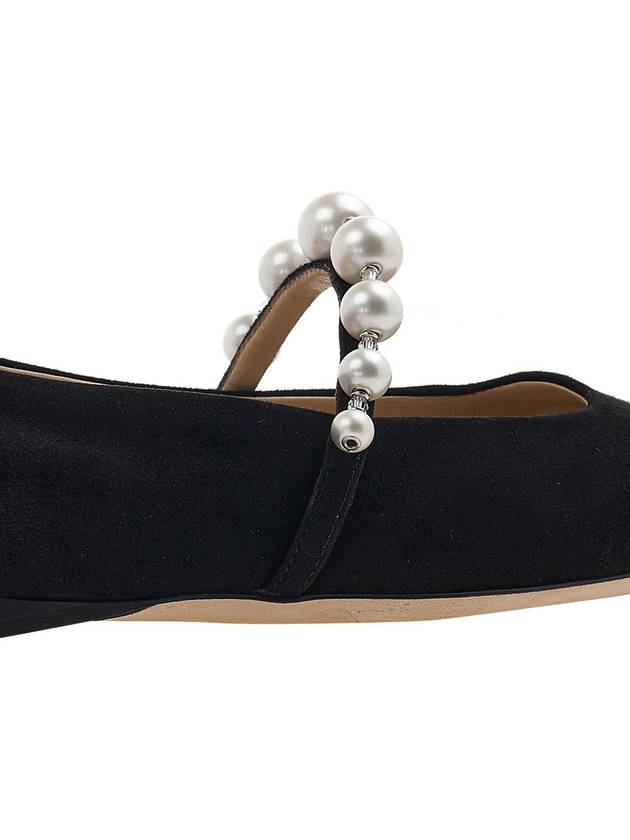 Women s Suede Flat Shoes ADE SZR BLACK WHITE - JIMMY CHOO - BALAAN 10