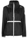 Belt contrast trim hooded jacket black - MONCLER - BALAAN 3