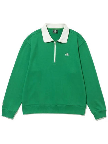 20ne Doug collar color scheme half zip-up sweatshirt GREEN - 20THHOLE - BALAAN 1